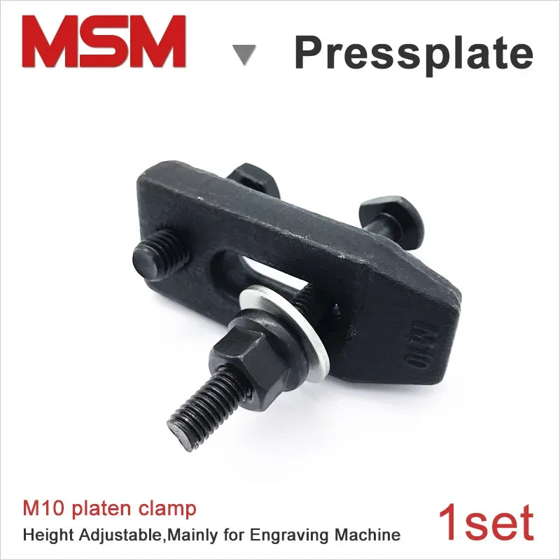 1 set MSM Platen CNC Milling Engraving Machine Parts M10 Pressure Plate Clamp Fixture Fastening Plate for T-slot Working Table
