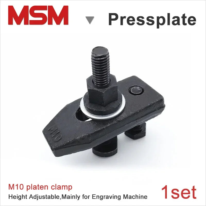 1 set MSM Platen CNC Milling Engraving Machine Parts M10 Pressure Plate Clamp Fixture Fastening Plate for T-slot Working Table