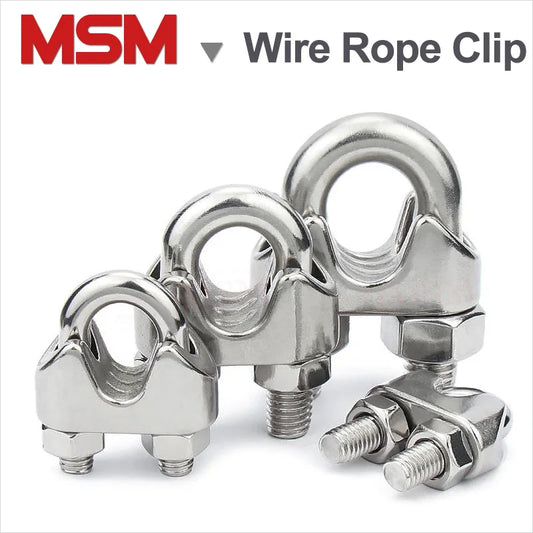 10/2 Pcs U Type Wire Rope Clips U Shape Clamp Cable Bolts Rigging Wire Rope Chuck M2/3/4/5/6/8/10/12/14/16/18/20/22/24/26/30/32