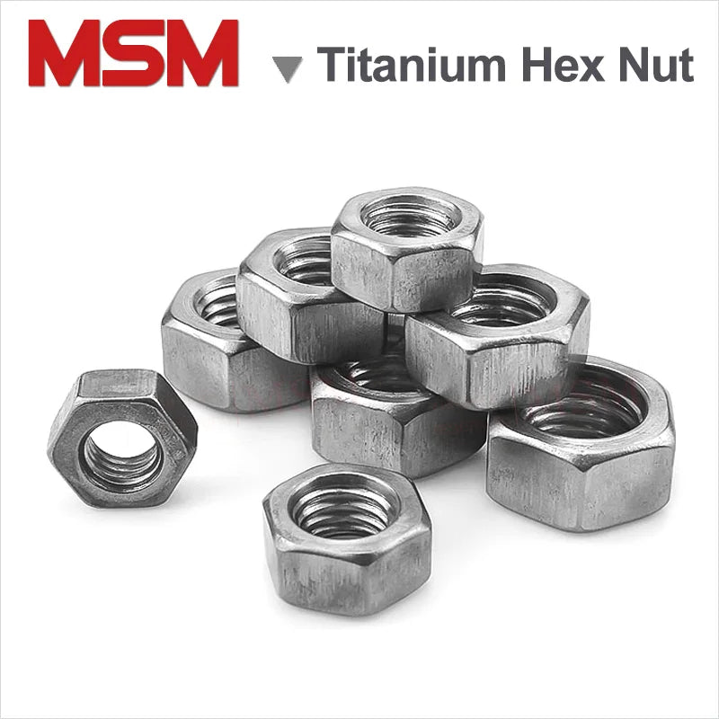 10/5Pc Acid Alkali Resistant Corrosion Pure Titanium TA2 Hexagon Nut External Hex Nut M1.6/2/2.5/3/4/5/6/8/10/12/16/18/20/22/24