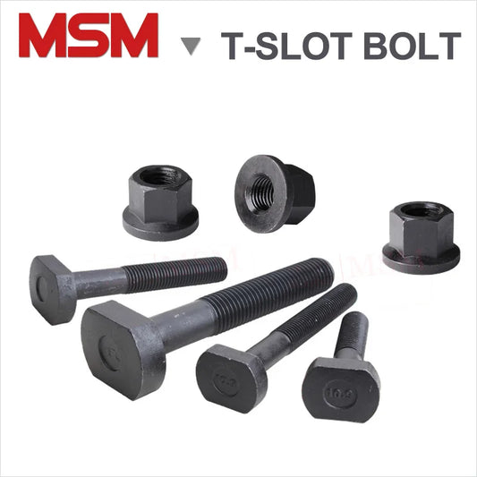 10.9 Level Carbon Steel T Slot Bolt With Nut T Shape Screw Clamping Cap Bolt M12/16/20/M16 M20 M24 M30 Milling Machine Threaded