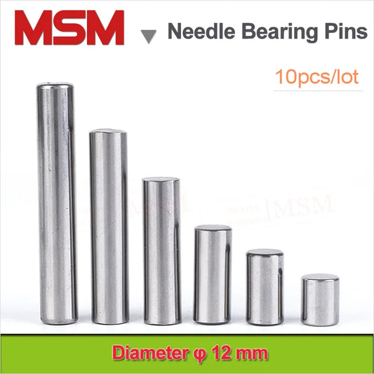 10 PCS GCr15 Steel 12mm Cylindrical Pin Locating Dowel Needle Bearing Pin Rollers Transmission Shaft Drive Axle Length 12-120mm