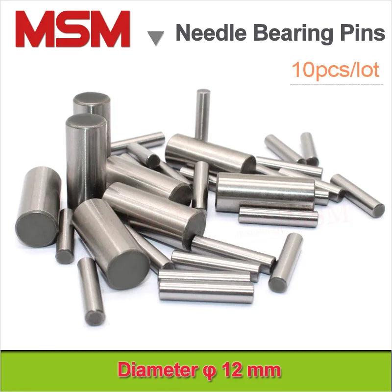 10 PCS GCr15 Steel 12mm Cylindrical Pin Locating Dowel Needle Bearing Pin Rollers Transmission Shaft Drive Axle Length 12-120mm