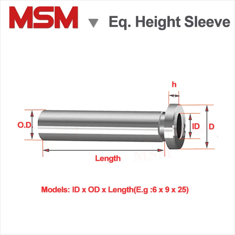 10 Pcs Equal Height Sleeves For Mold Stripper Plate Spool CSR Shoulder Bushing Inner Diameter 6/8/10mm Shoulder Screw Bushing Sl