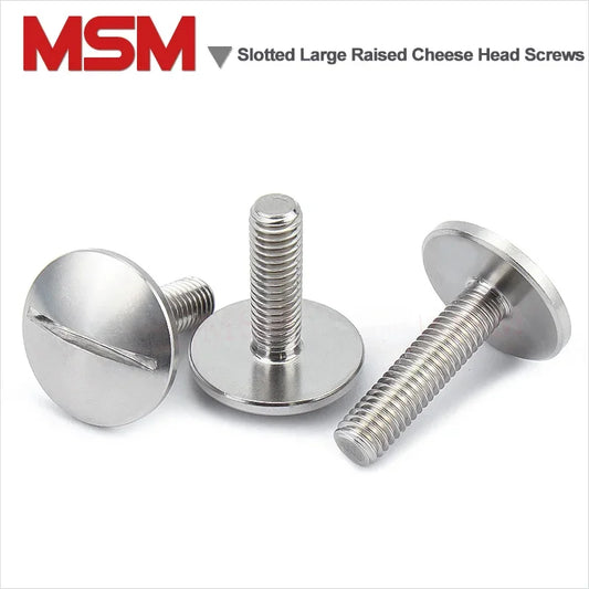 10 Pcs Stainless Steel Slotted Large Raised Cheese Head Screws Extra Large Slotted Truss Round Head Bolt Pan Screw M2 M2.5 M3 M5