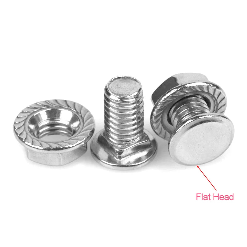 10 pcs Stainless Steel Flat Head Short Square Neck Carriage Screw with Nut M6 M8 M10 Coach Bolt Truss Shelf Screws Bridge Screw
