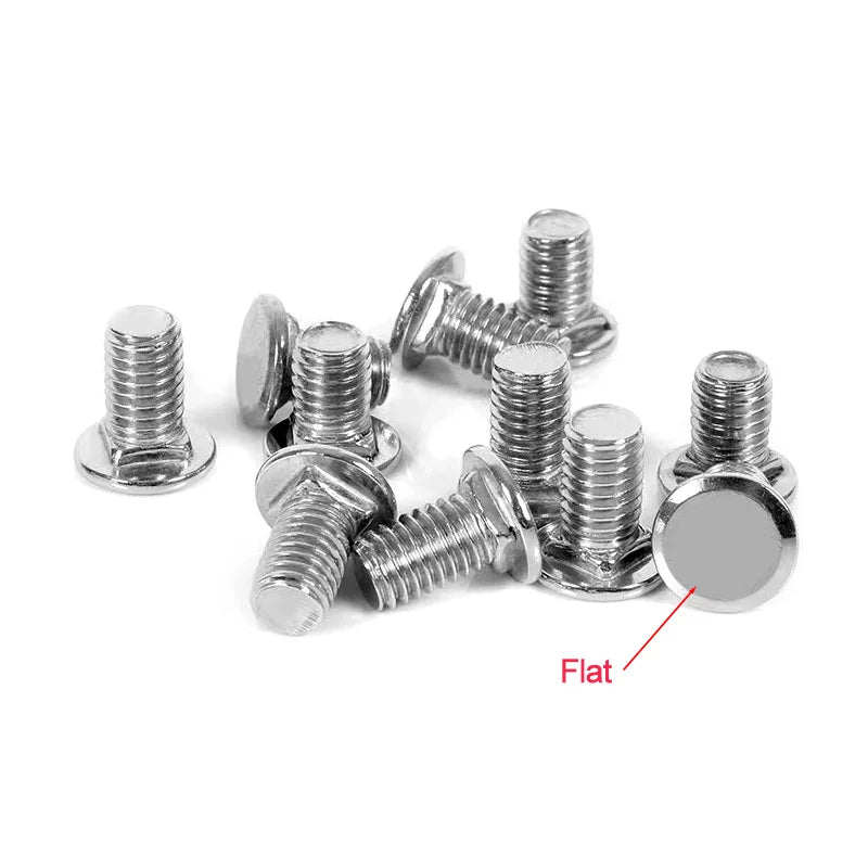 10 pcs Stainless Steel Flat Head Short Square Neck Carriage Screw with Nut M6 M8 M10 Coach Bolt Truss Shelf Screws Bridge Screw