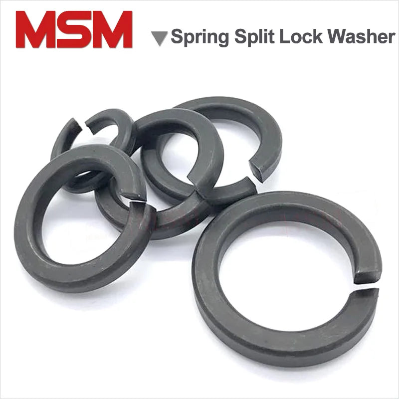 100/50/20/10 Pcs High Quality Carbon Steel Single Coil Spring Split Lock Washer Elastic Gasket M4/5/6/8/10/12/14/16/18/20/22/24/