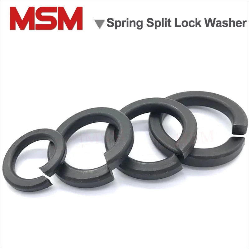 100/50/20/10 Pcs High Quality Carbon Steel Single Coil Spring Split Lock Washer Elastic Gasket M4/5/6/8/10/12/14/16/18/20/22/24/