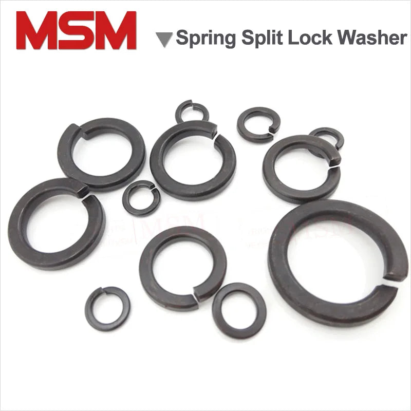 100/50/20/10 Pcs High Quality Carbon Steel Single Coil Spring Split Lock Washer Elastic Gasket M4/5/6/8/10/12/14/16/18/20/22/24/