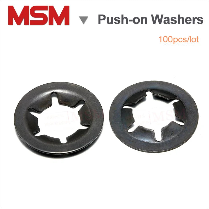 100PCS 65Mn Push-on Locking Washers Speed Clips Internal Tooth Spring Washers Starlock Nut M3 M4 M5 M6 M8 M10 M12 Bearing clamp