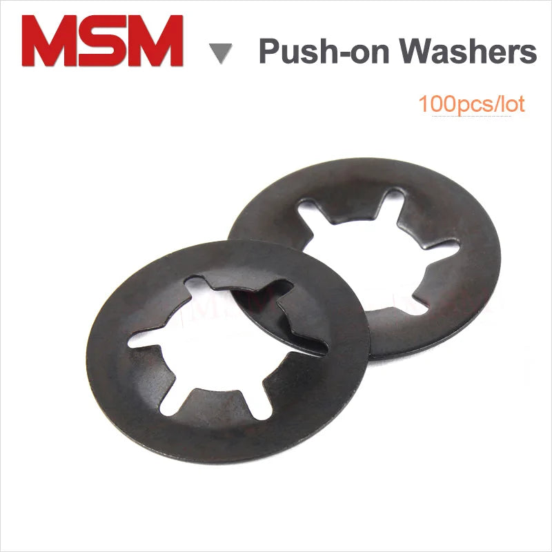 100PCS 65Mn Push-on Locking Washers Speed Clips Internal Tooth Spring Washers Starlock Nut M3 M4 M5 M6 M8 M10 M12 Bearing clamp