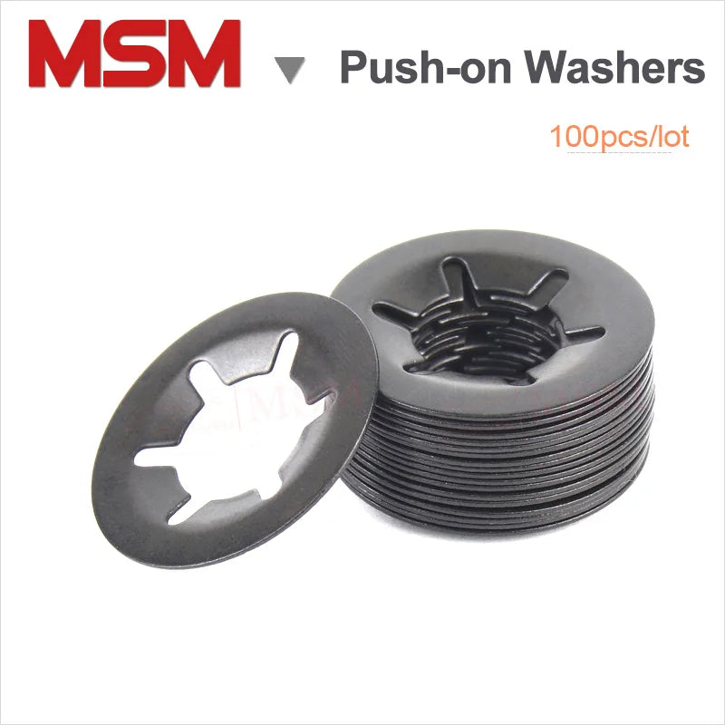 100PCS 65Mn Push-on Locking Washers Speed Clips Internal Tooth Spring Washers Starlock Nut M3 M4 M5 M6 M8 M10 M12 Bearing clamp