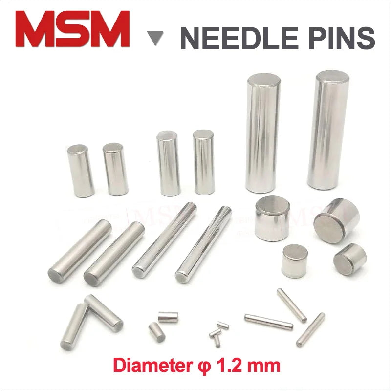 100PCS Diameter 1.2mm GCr15 Bearing Steel Cylindrical Pin Locating Dowel Needle Pin Length 4 5 6 7 8 9 10 11 12 16mm