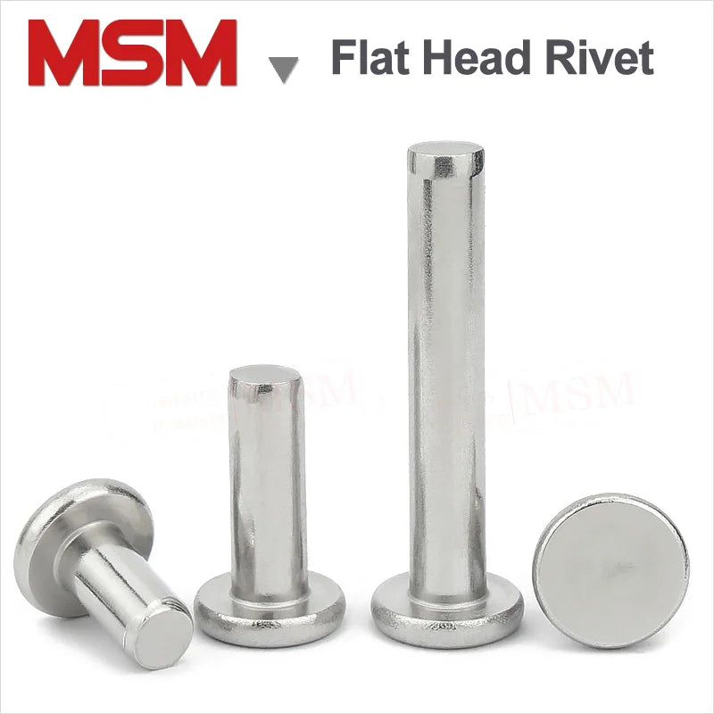 100Pcs Stainless Steel Flat Thin Wafer Head Rivets M2 M2.5 M3 M4 M5 M6 Punch Self-plugging Solide Rivet Manual Percussion GB109