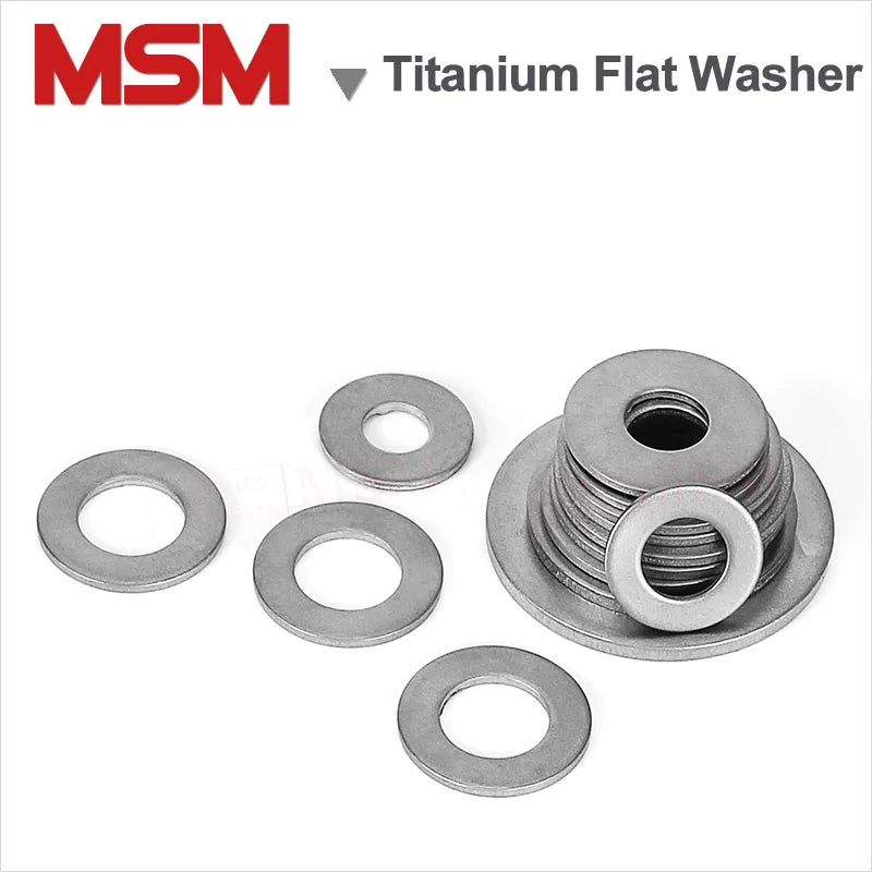 10Pcs Acid/Alkali Resistant Corrosion Pure Titanium TA2 Flat Washer Plain Washer M2/2.5/3/4/5/6/8/10/12/14/16/18/20