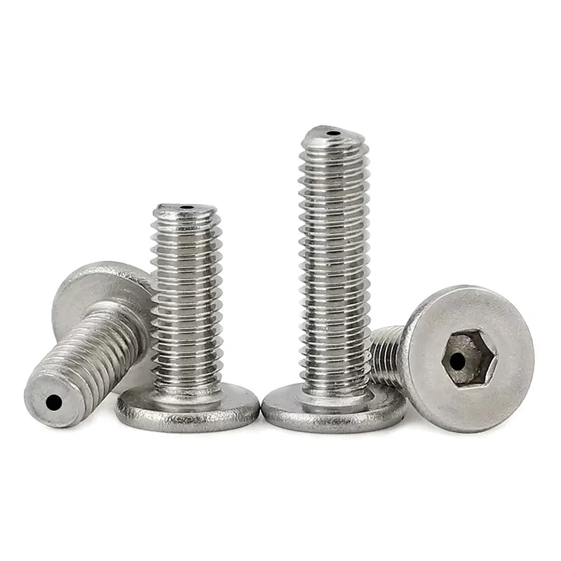 100pcs MSM Thin Flat Head Hollow Screw Through Hole Air Exhaust 304 Stainless Steel Inner Hexagon Hex Socket Bolt M6x6 / M6x12