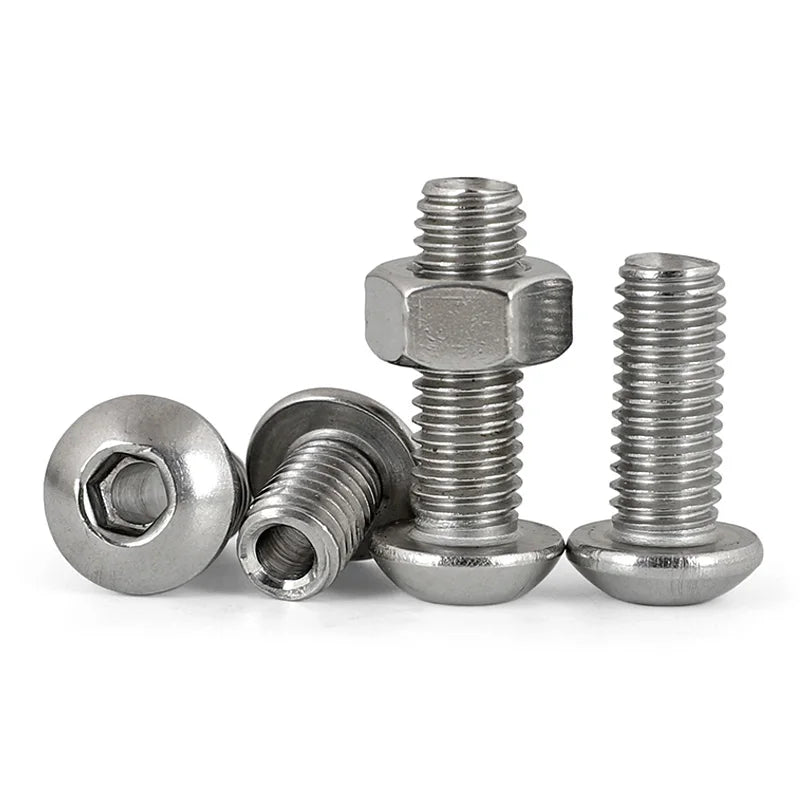 10pcs Stainless Steel Hexagon Socket Button Head Hollow Screws and Nuts M4 M5 M6 M8 M10 M12 M16 Screw with Air Through Hole