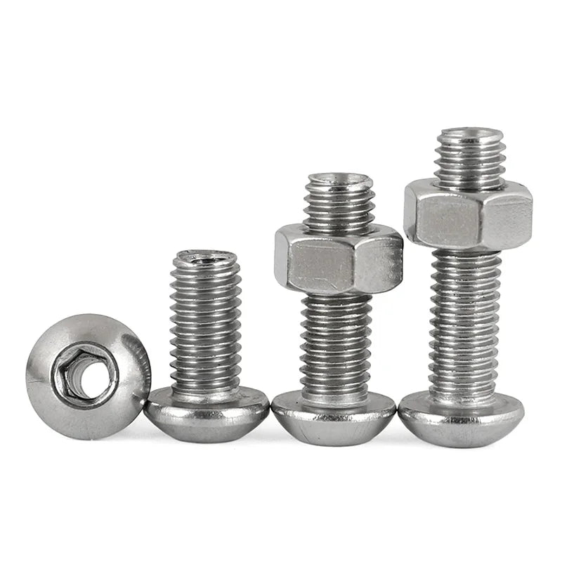 10pcs Stainless Steel Hexagon Socket Button Head Hollow Screws and Nuts M4 M5 M6 M8 M10 M12 M16 Screw with Air Through Hole