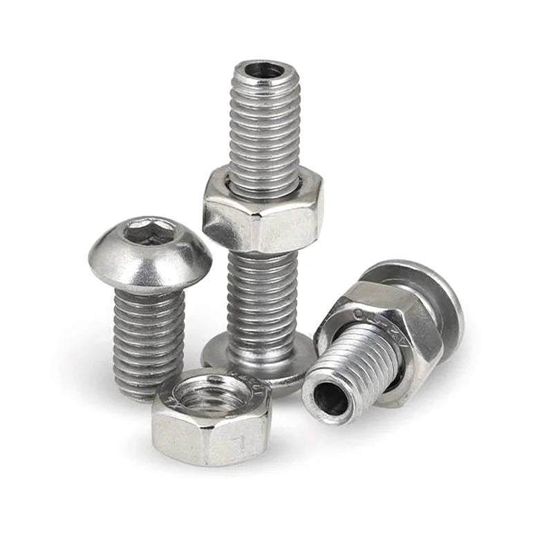 10pcs Stainless Steel Hexagon Socket Button Head Hollow Screws and Nuts M4 M5 M6 M8 M10 M12 M16 Screw with Air Through Hole