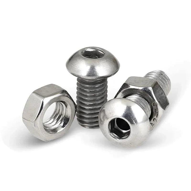 10pcs Stainless Steel Hexagon Socket Button Head Hollow Screws and Nuts M4 M5 M6 M8 M10 M12 M16 Screw with Air Through Hole