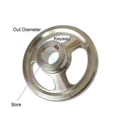 1pcs MSM Handwheel with Keyway Knurled Handle Stainless Steel Three Spokes Wheel for CNC Milling Machines