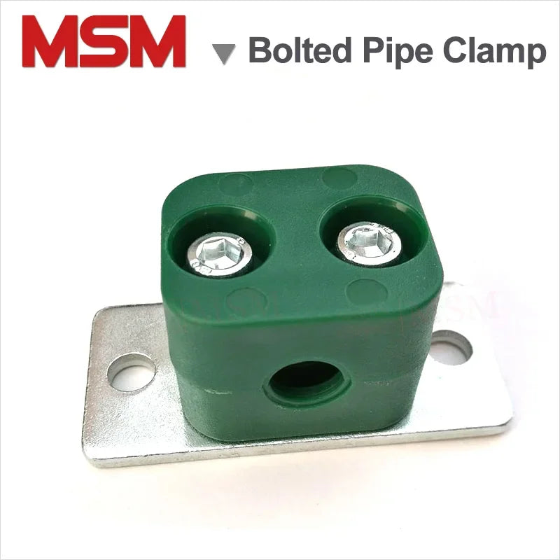 2 Pcs Light Duty Inner Hexagon Bolted Plastic Pipe Clamp With Mounting Hole Pipe Clip Tube Fastening Accessories M6~M42