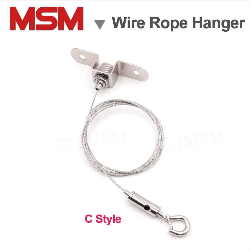 2 Sets Wire Rope Hanger With Stand Wire And Hook For Gallery Picture Photo LED Light Exhibition Advertisement Hanging Device