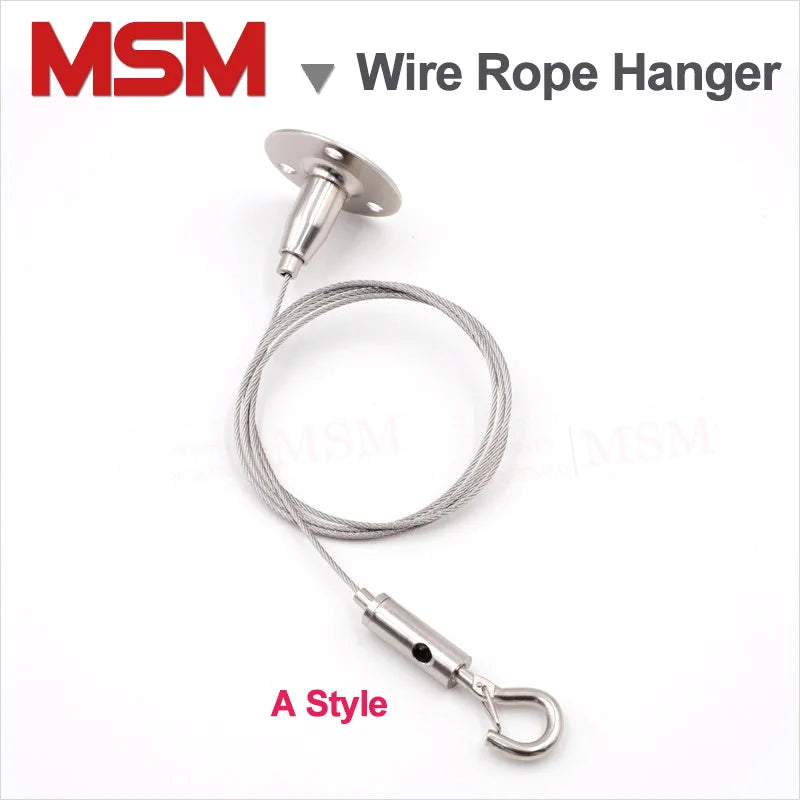 2 Sets Wire Rope Hanger With Stand Wire And Hook For Gallery Picture Photo LED Light Exhibition Advertisement Hanging Device