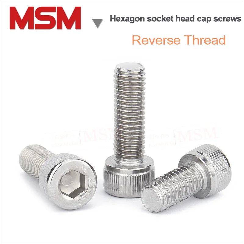 20/10/2 Pcs Stainless Steel DIN912 Hex Socket Cap Allen Anti-thread Screw Reverse Thread Bolt Left CCW Screw M4/5/6/8/10/12