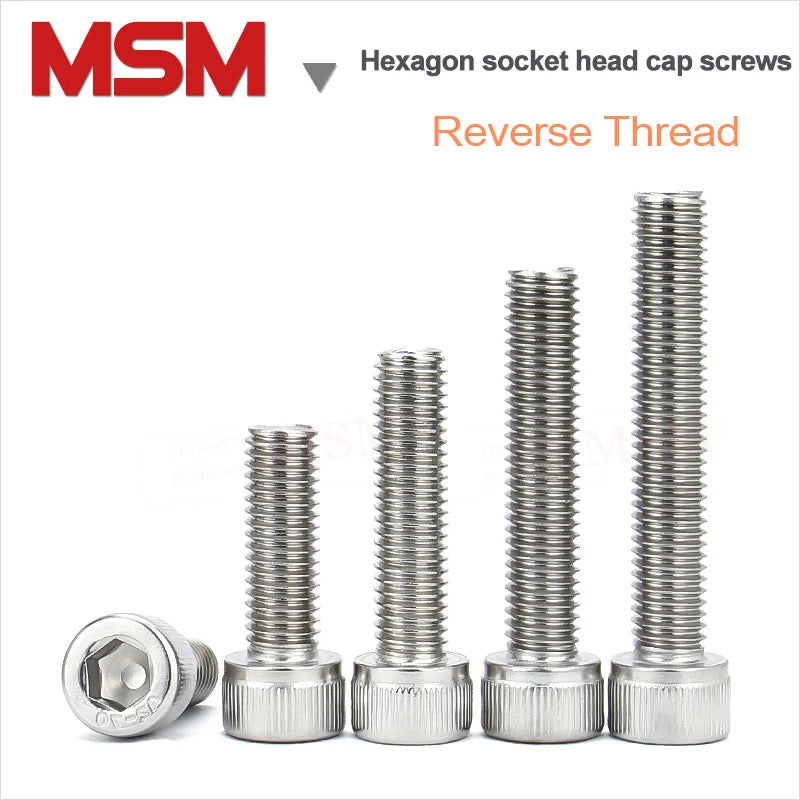 20/10/2 Pcs Stainless Steel DIN912 Hex Socket Cap Allen Anti-thread Screw Reverse Thread Bolt Left CCW Screw M4/5/6/8/10/12