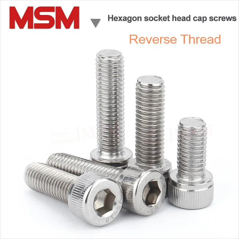 20/10/2 Pcs Stainless Steel DIN912 Hex Socket Cap Allen Anti-thread Screw Reverse Thread Bolt Left CCW Screw M4/5/6/8/10/12