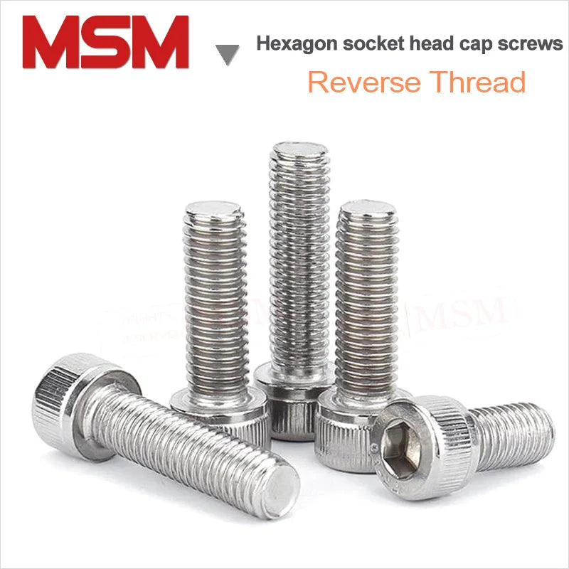 20/10/2 Pcs Stainless Steel DIN912 Hex Socket Cap Allen Anti-thread Screw Reverse Thread Bolt Left CCW Screw M4/5/6/8/10/12