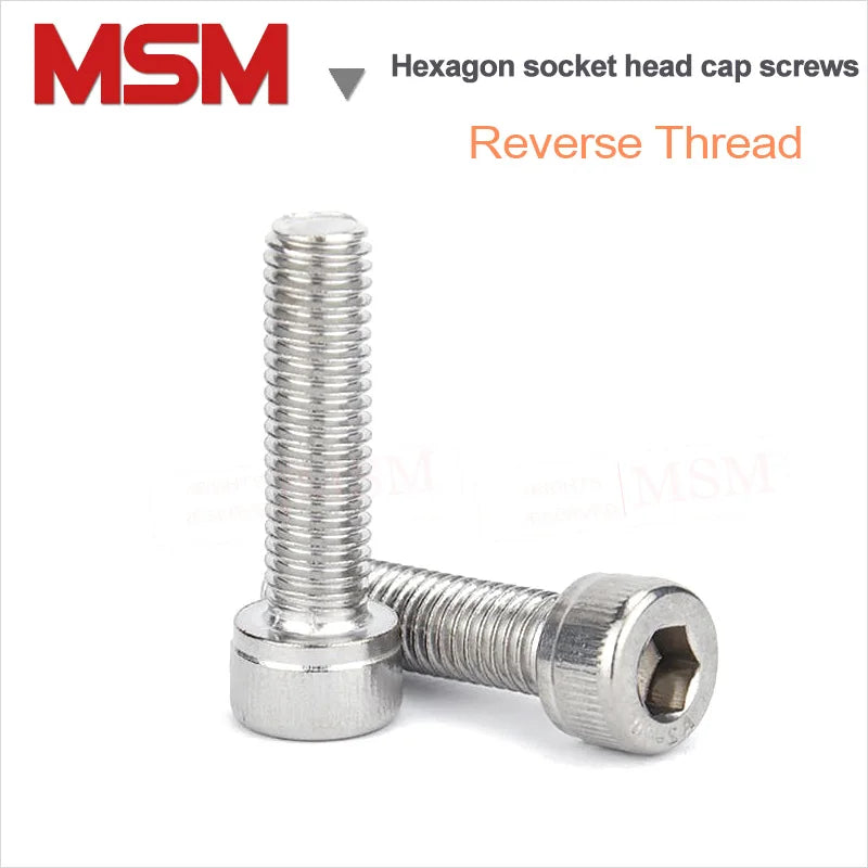 20/10/2 Pcs Stainless Steel DIN912 Hex Socket Cap Allen Anti-thread Screw Reverse Thread Bolt Left CCW Screw M4/5/6/8/10/12