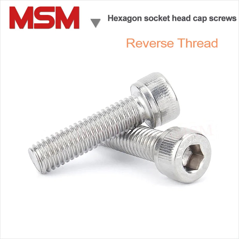 20/10/2 Pcs Stainless Steel DIN912 Hex Socket Cap Allen Anti-thread Screw Reverse Thread Bolt Left CCW Screw M4/5/6/8/10/12