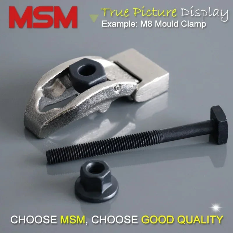 2pcs MSM Pressplate M6/M8/M10 Quick Mold Clamp Press T-bolt Tool Fixture Plate Fixed for CNC Milling Drilling Engraving Machines