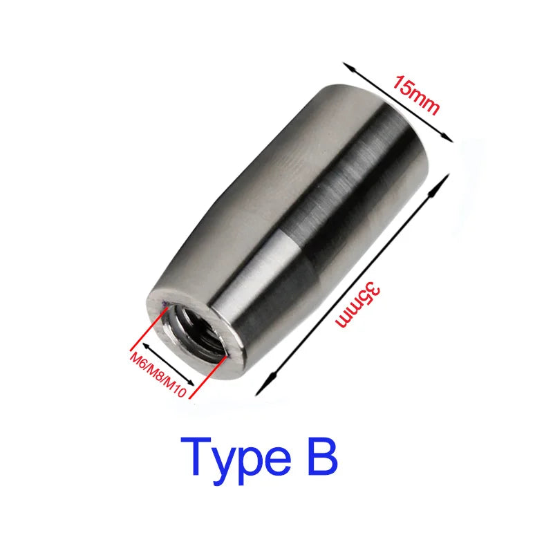 2pcs Stainless Steel Cylindrical Shape Handgrib Nuts M6 M8 M10 Cone Shape Nuts for Machine Tool Gribs Handle Nuts