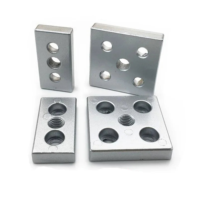 4pcs Aluminum Profile End Connection Plate 3060 4080 6060 8080 Adjusting Caster Cup Foot Support Plate A Hollow/B Solid Styles