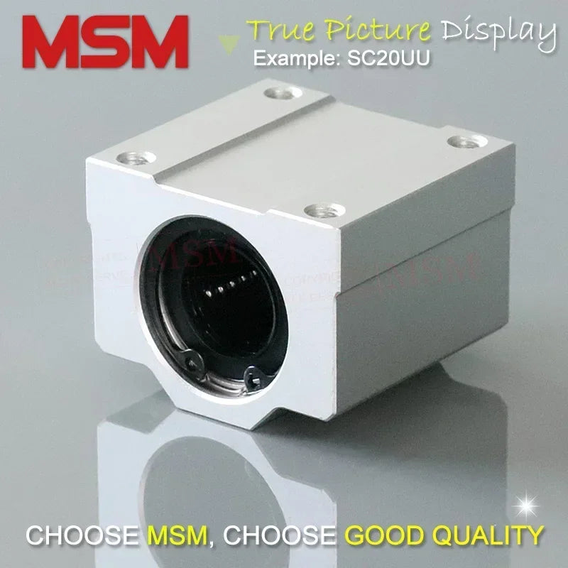 4pcs MSM Linear Bearing Blocks SC8UU SC10UU SC12UU SC16UU SC20UU Aluminium Housing Sliding Units CNC Parts (mm)