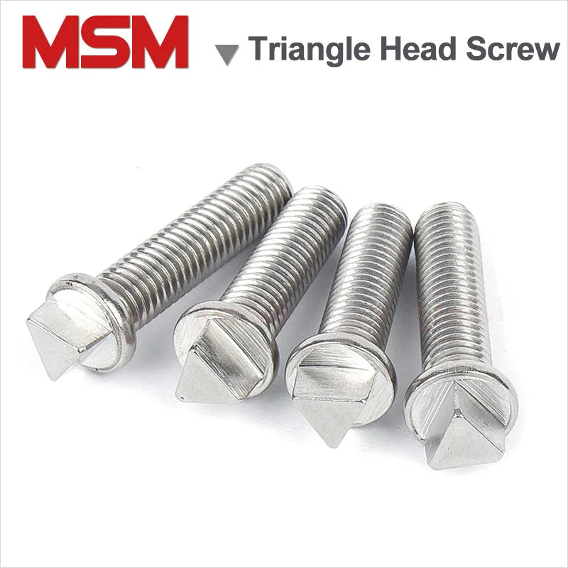 5/2 Pcs Stainless Steel Male Triangle Head Bolt Anti-theft Screw With Matching Wrenchs Chassis Bolts M6 M8 M10 Screw With Tool
