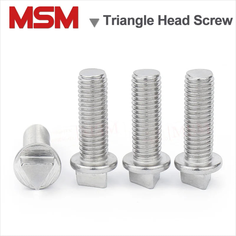 5/2 Pcs Stainless Steel Male Triangle Head Bolt Anti-theft Screw With Matching Wrenchs Chassis Bolts M6 M8 M10 Screw With Tool