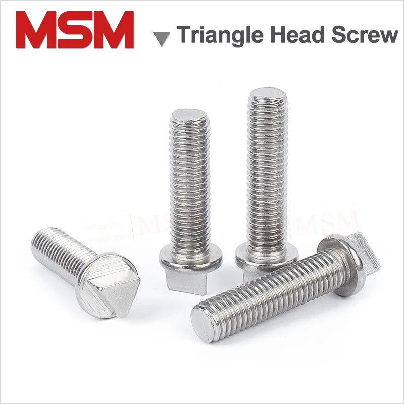 5/2 Pcs Stainless Steel Male Triangle Head Bolt Anti-theft Screw With Matching Wrenchs Chassis Bolts M6 M8 M10 Screw With Tool