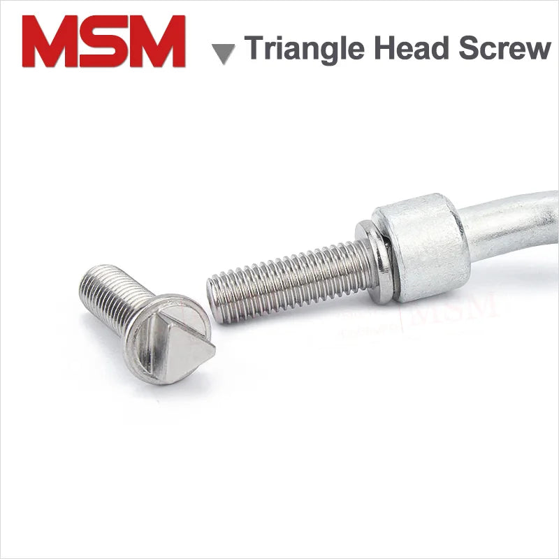 5/2 Pcs Stainless Steel Male Triangle Head Bolt Anti-theft Screw With Matching Wrenchs Chassis Bolts M6 M8 M10 Screw With Tool