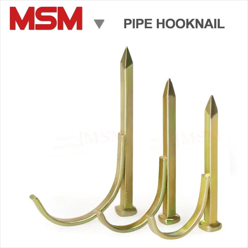 50/100PCS High Strength Carbon Steel Pipe Hook Nail U Shape Cement Wall Pipe Holder Nail for 1/2 3/4 1 Inch Pipes Installing