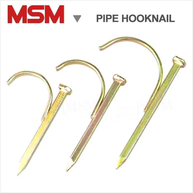 50/100PCS High Strength Carbon Steel Pipe Hook Nail U Shape Cement Wall Pipe Holder Nail for 1/2 3/4 1 Inch Pipes Installing