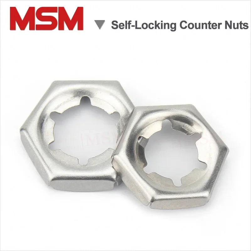 50/20 Pcs Stainless Steel Self-Locking Counter Nuts With Six Teeth Tight Nuts M6 M8 M10 M12 M14 M16 M18 M20 M24 M30