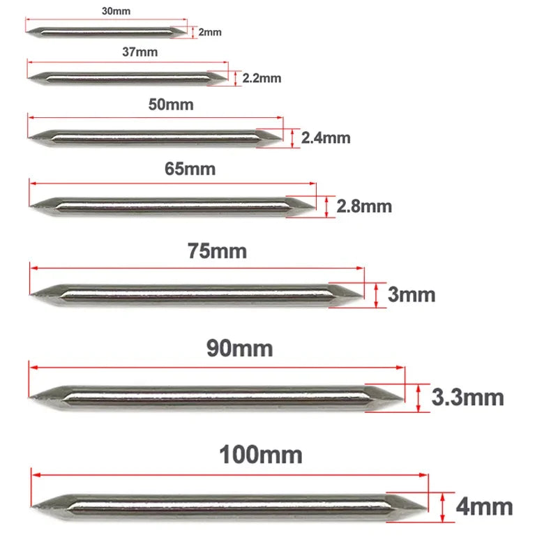 50/30/20PCS Stainless Steel Headless Double Ends Sharpen Nails Wood Splicing /Connecting Spikes Diameter 2 2.2 2.4 2.8 3 3.3 4mm