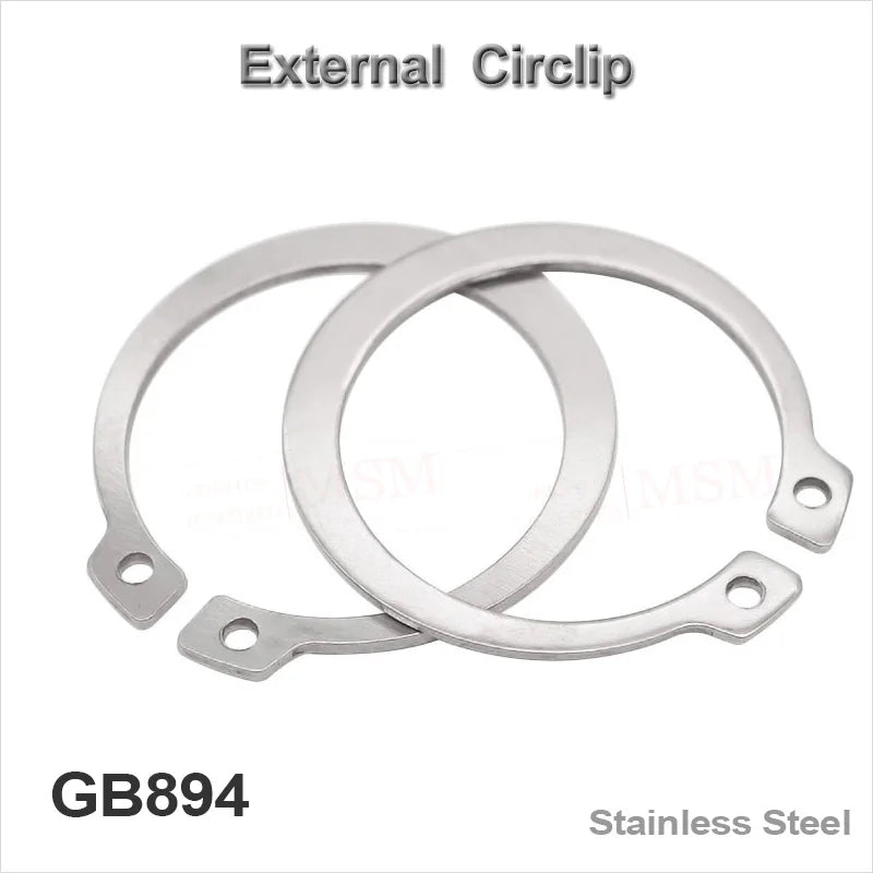 50PCS M15 Circlip External Shaft Use Stainless Steel/Mn65 C-type Retaining Cir clip Lock Snap For LM8UU Linear Bearing/Bushing