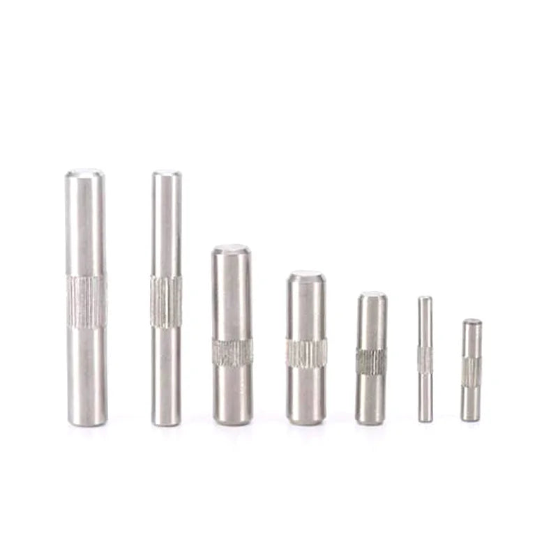 50pcs Middle Knurled Pins M2 2.5 3 4 5 6 Hinge Link Rods Pins Knurled Dowel Pins Locating Shaft Parallel Pin Toy Connecting Rod