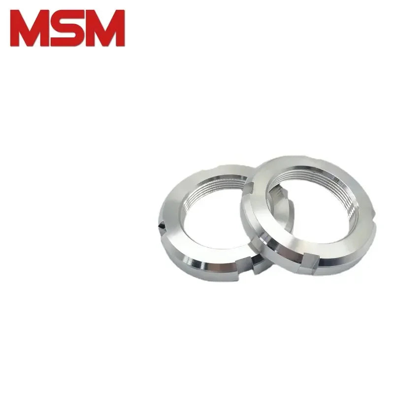 Xpcs Slotted Round Locking Nuts SUS304 Stainless Steel M10 ~ M55 Fine Thread DIN981 Self-locking Four Slots Anti-return Round Nut AN00-AN10